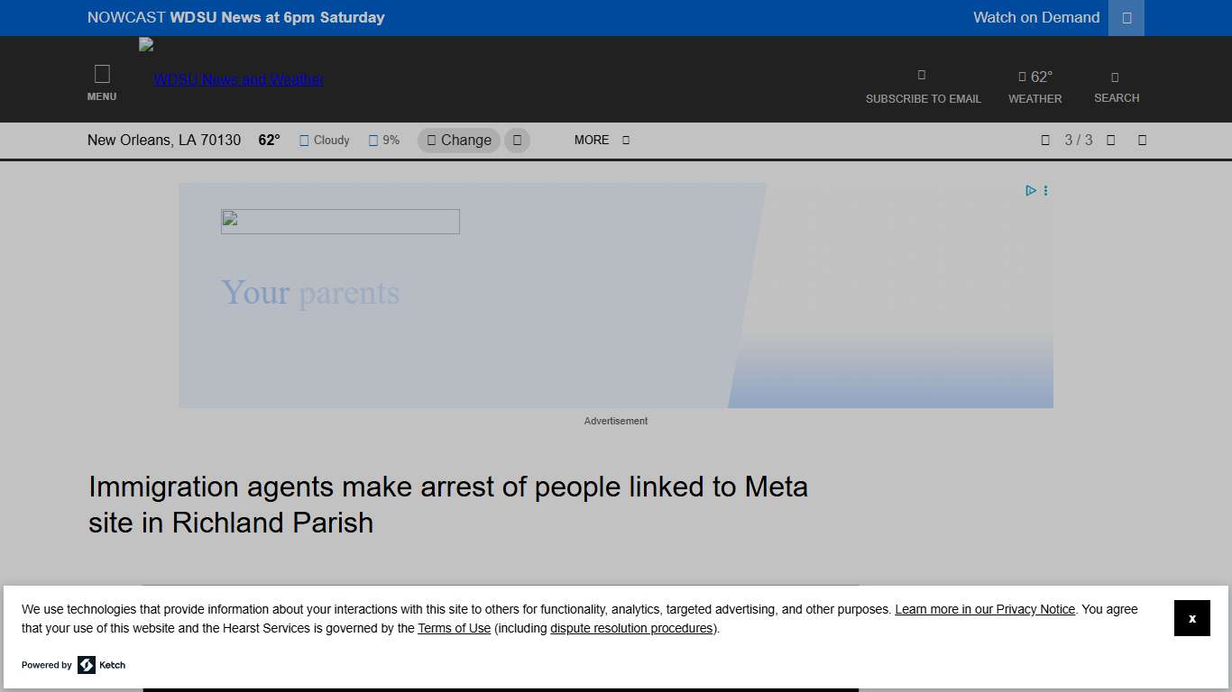 Richland Parish immigration arrests near Meta site