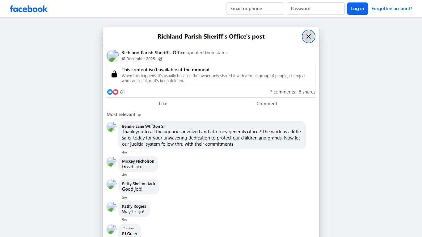 Richland Parish... - Richland Parish Sheriff's Office Facebook